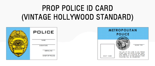 Standard prop police ID card
