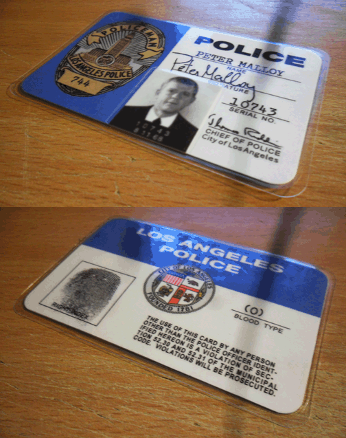 Peter Malloy LAPD ID card