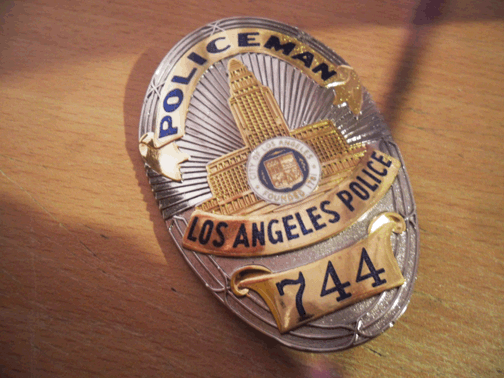 Peter Malloy LAPD badge