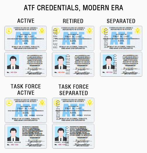 ATF credentials id card badge