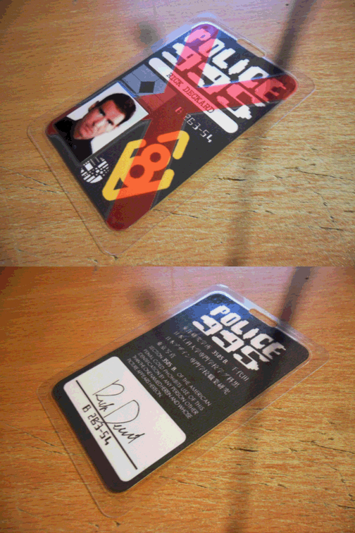 Rick Deckard police ID card with film layer