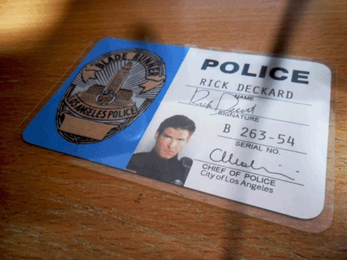 Rick Deckard old LAPD ID card
