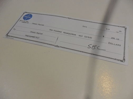 Frank Abagnale fake PanAm check