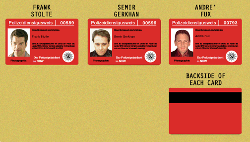 Series 1 police ID cards for each character