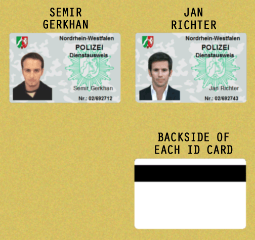 Series 4 police ID cards for each character