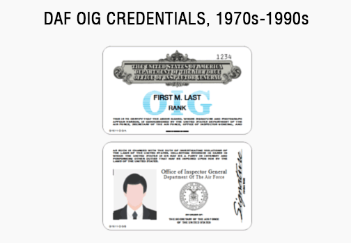 usaf oig credentials id card badge