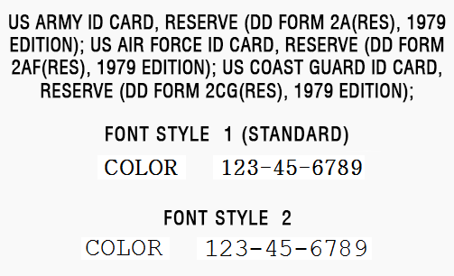 US military ID card, army, air force, marines, coast guard, navy, vietnam, korea, gulf war