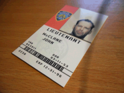 John McClane NYPD ID card
