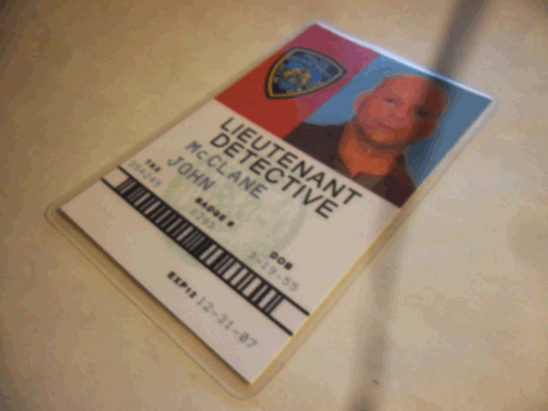 John McClane NYPD ID card