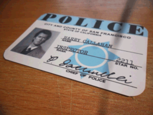 Harry Callahan SFPD ID card