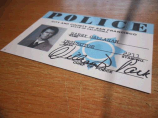 Harry Callahan SFPD ID card