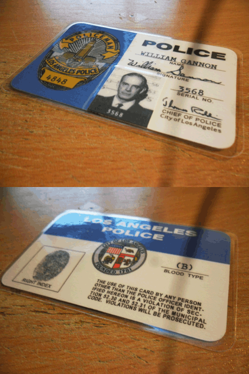 Series 2 Bill Gannon LAPD ID card
