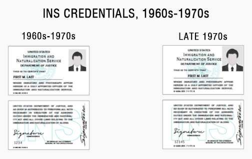 INS credentials id card badge