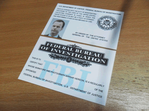 Special Agent King FBI credentials