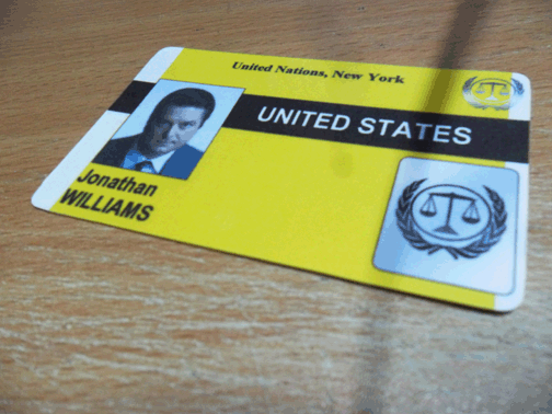 Jonathan Williams UN ID card