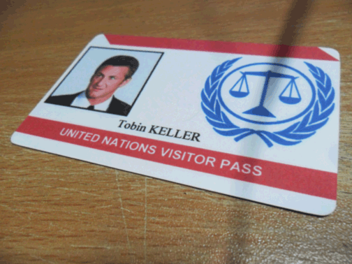 Tobin Keller UN visitor card