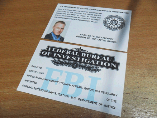 Special Agent Lewis FBI credentials