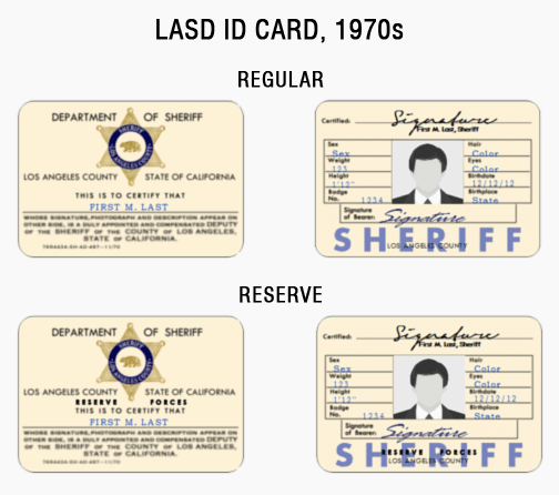 los angeles sheriff deputy auxiliary retired ID card
