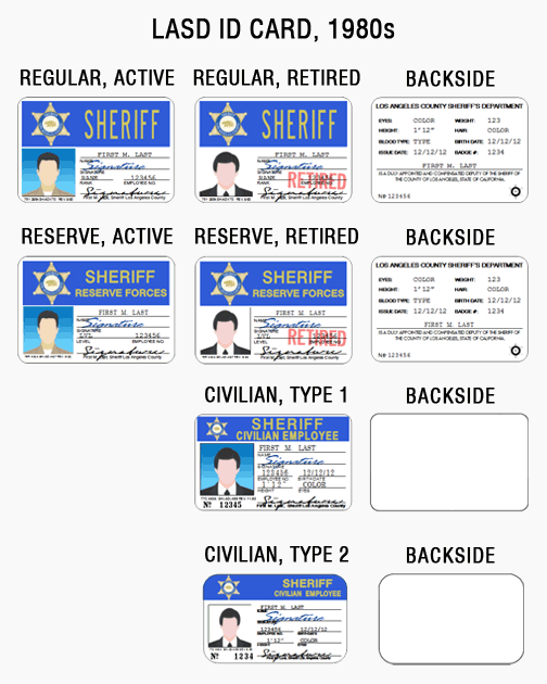 los angeles sheriff deputy auxiliary retired ID card