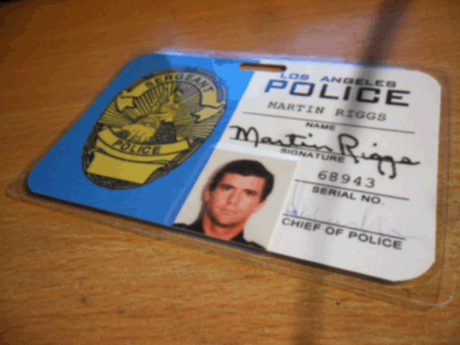 Martin Riggs LAPD ID card