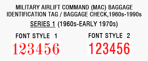 MAC baggage identification tag / baggage check