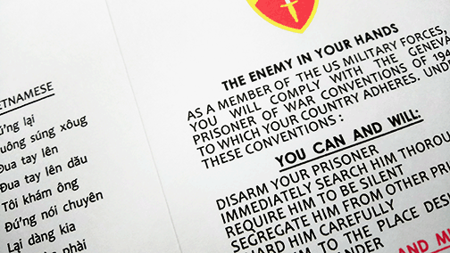 macv pocket cards vietnam war