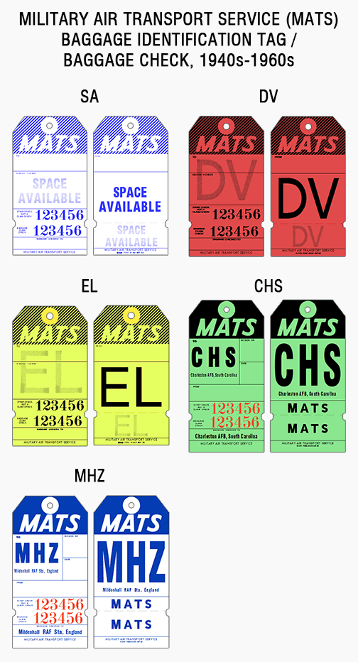 MATS baggage identification tag / baggage check, 1940s-1960s