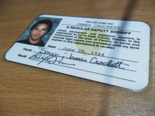 Sonny Crockett ID card