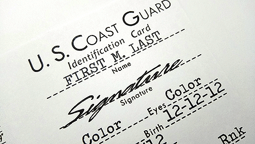 ww2 us coast guard id card