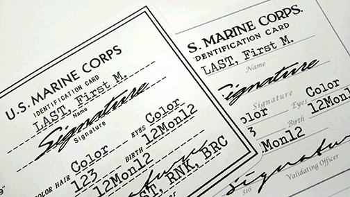 ww2 us marines id card