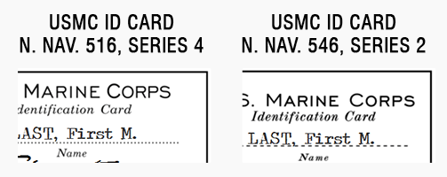 ww2 us marines id card