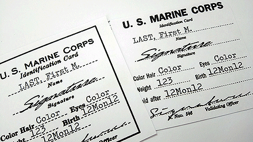 ww2 us marines id card