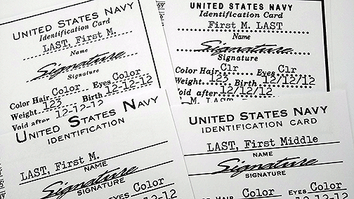 ww2 us navy id card
