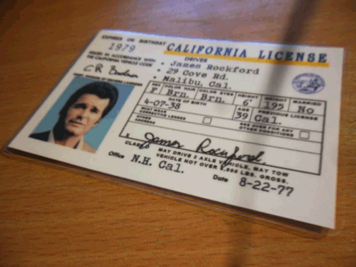 James Rockford driver license