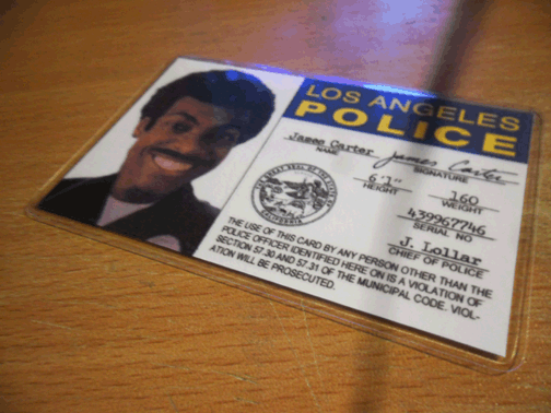 James Carter LAPD ID card, 1ST type