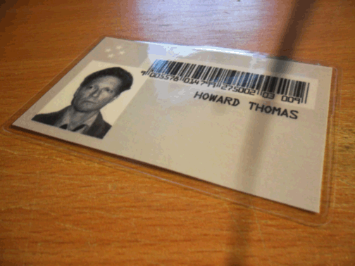 Howard Thomas INDEF ID card