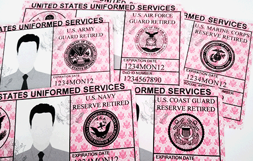 US military ID card, army, air force, marines, coast guard, navy, iraq, afghanistan war