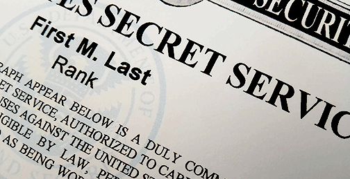 secret service credentials id card badge